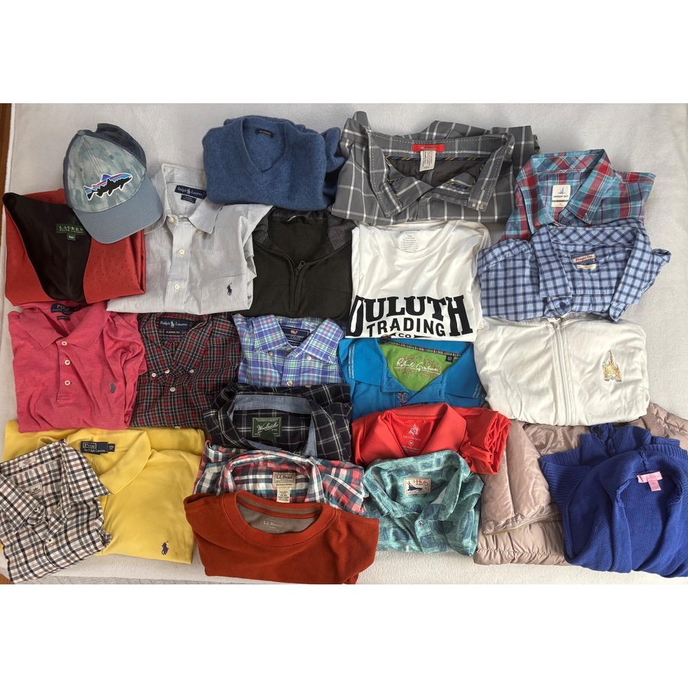Premium Clothing Lot Patagonia Polo Ralph Lauren LL Bean Robert Graham 23pc